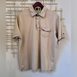 Quiksilver Tan Polo Shirt Size L Surf Skate Style